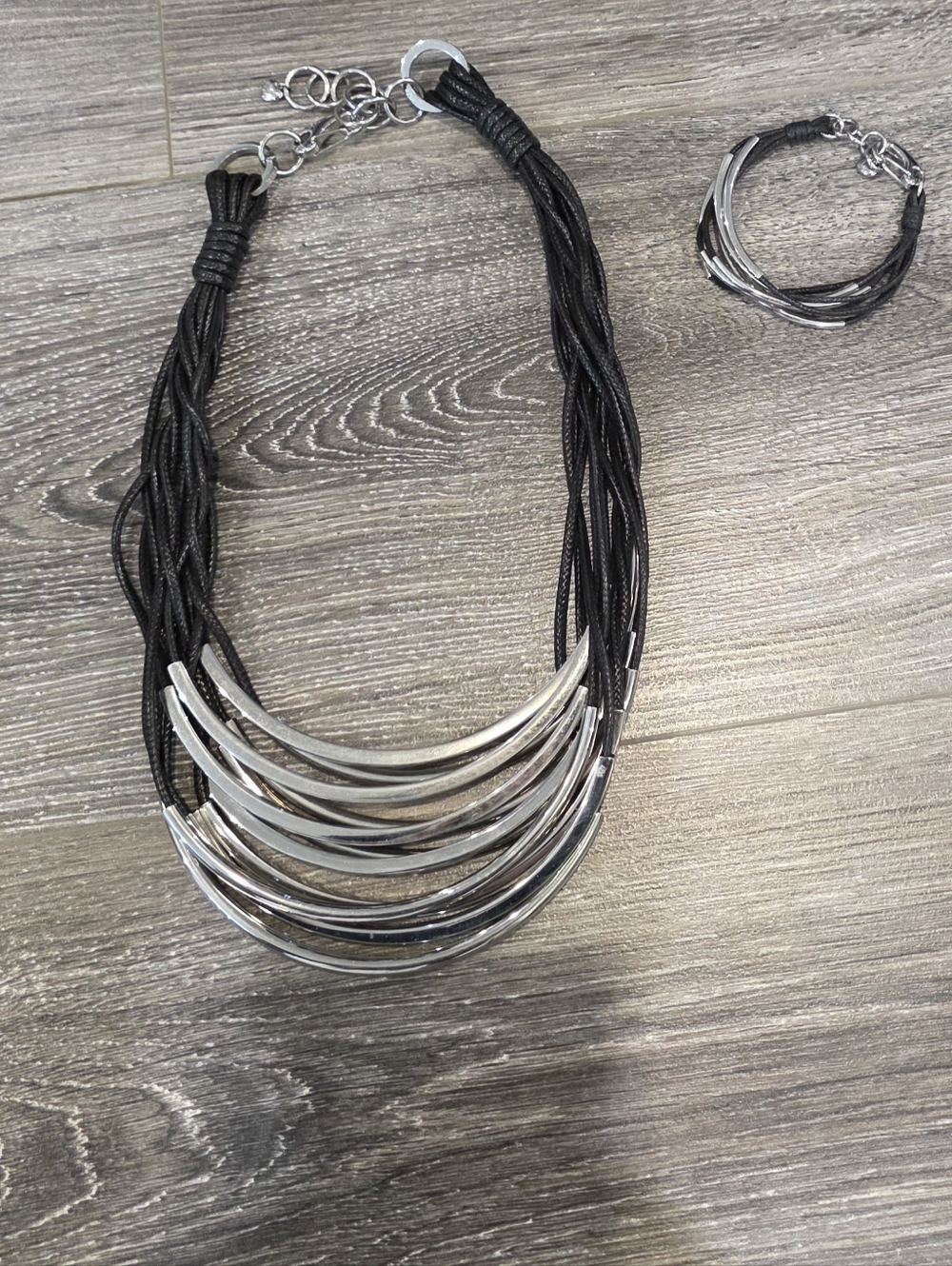 Tocara Matching Necklace & Bracelet, Stainless